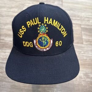 The Corps USS PAUL HAMILTON DDG 60 Logo Blue Baseball Cap Hat One Size